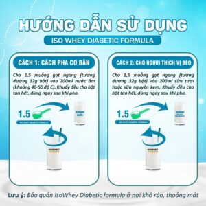 Hướng dẫn sử dụng Isowhey Diabetic