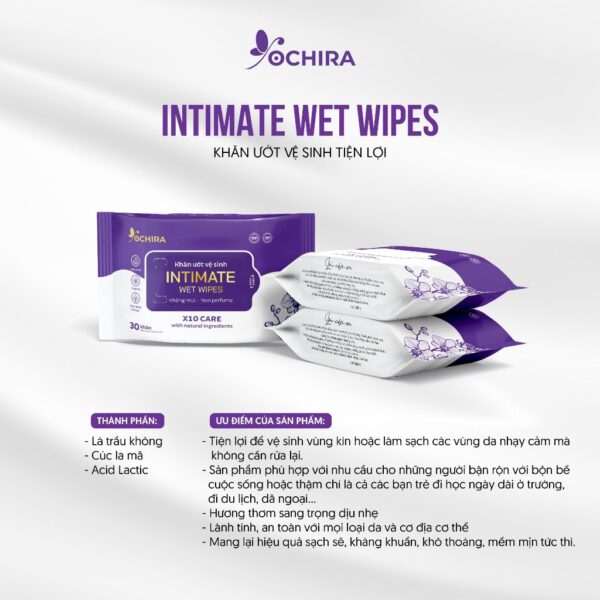 Khăn ướt vệ sinh vùng kín Khăn ướt vệ sinh vùng kín Ochira Intimate Wet Wipes