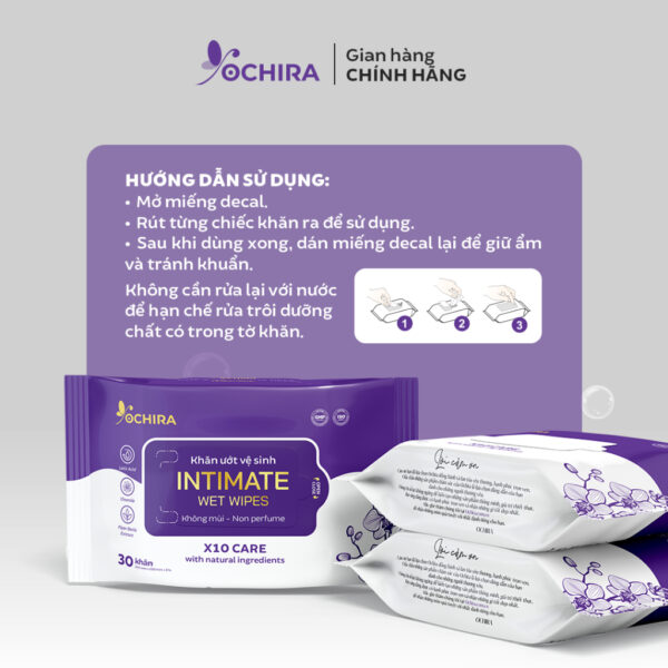 Khăn ướt vệ sinh vùng kín Khăn ướt vệ sinh vùng kín Ochira Intimate Wet Wipes