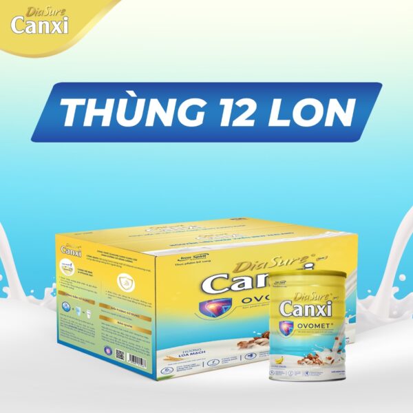 Diasure Canxi Ovomet thùng 12 lon